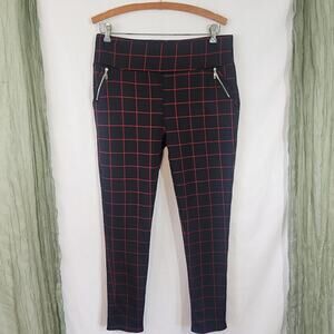 Shosho Black Red Stripes Stretch Skinny Pull-on Pants Size 1X